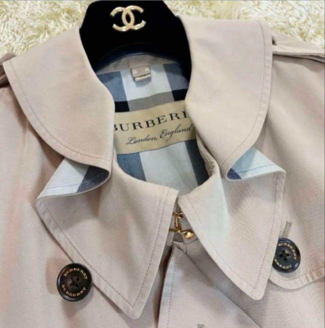 バーバリーロンドンイングランド　トレンチコート　メガチェック　ノバチェック