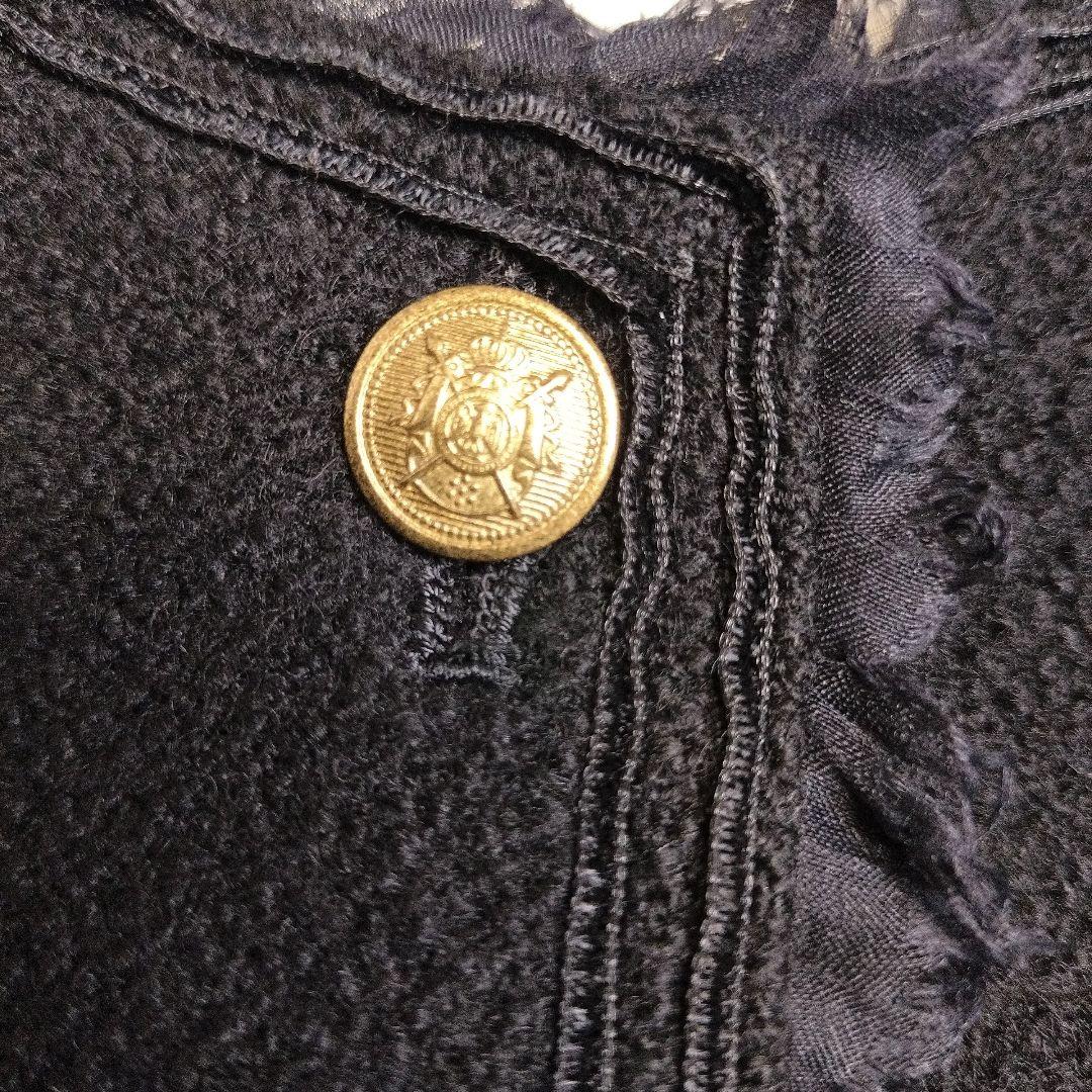 Lisiere ノーカラージャケット 金ボタン ツイード　シルク　日本製