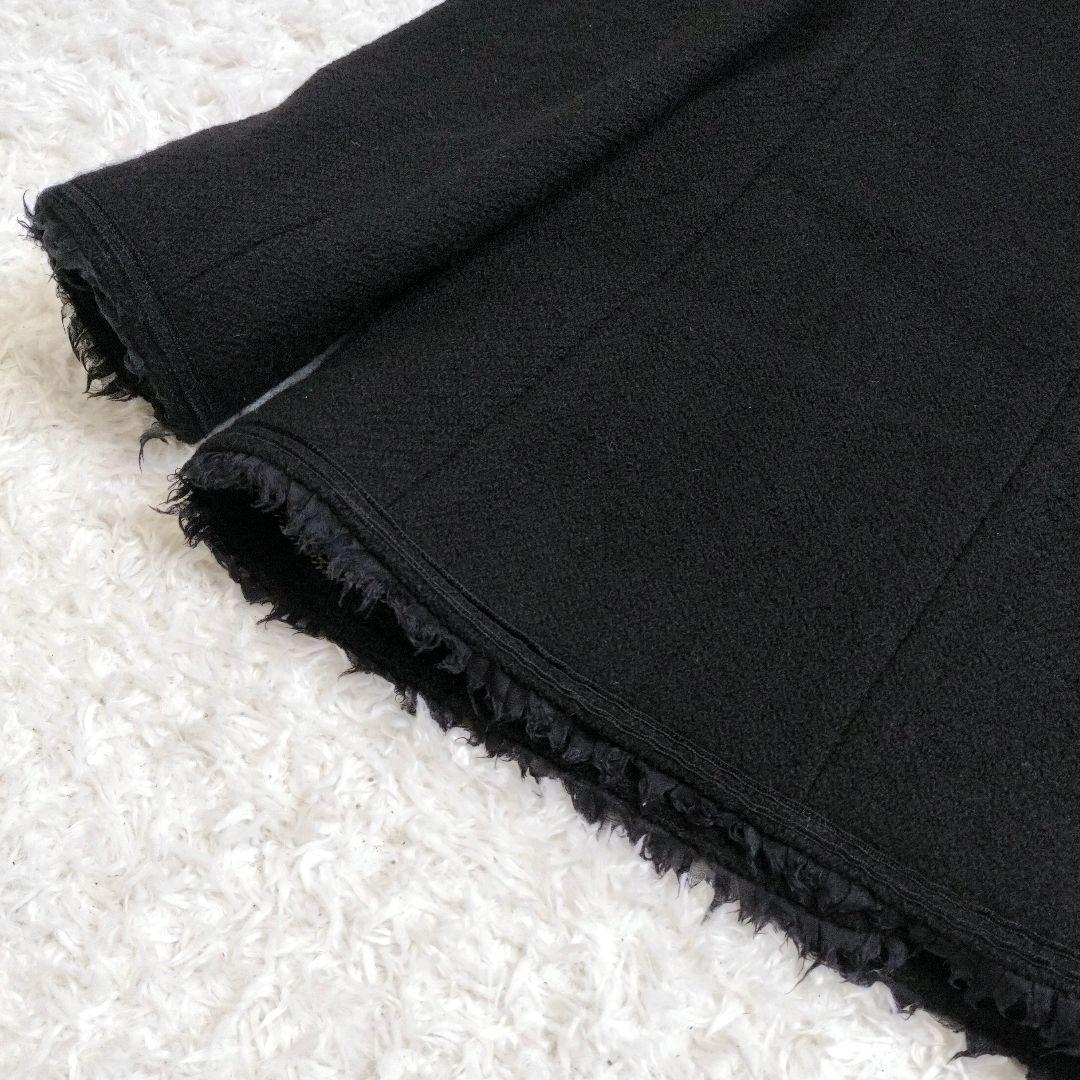 Lisiere ノーカラージャケット 金ボタン ツイード　シルク　日本製