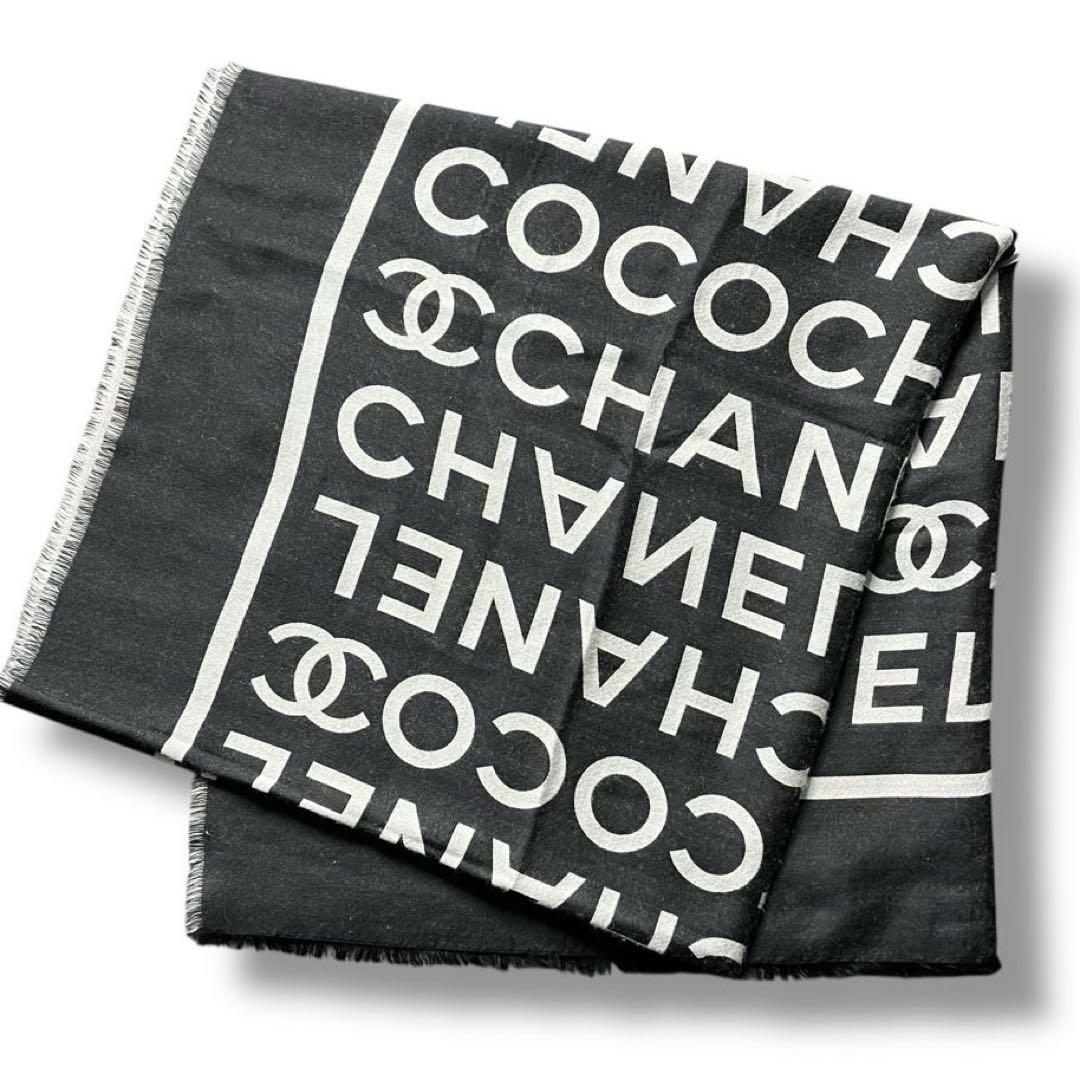 美品 CHANEL シャネル 大判 ストール マフラー ココマーク シルク 人気