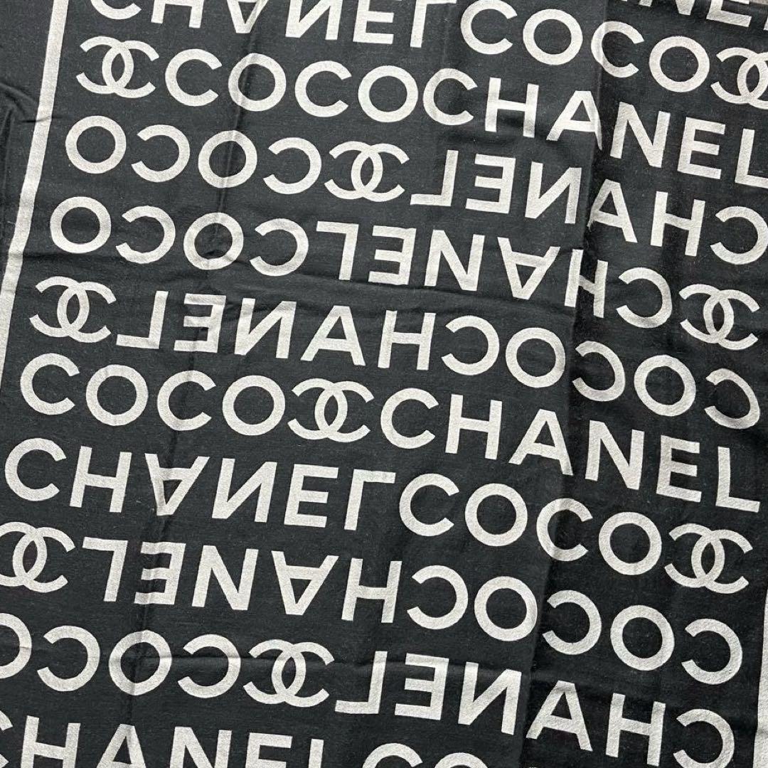 美品 CHANEL シャネル 大判 ストール マフラー ココマーク シルク 人気