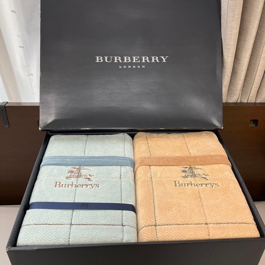 新品未使用 BURBERRY バーバリー 毛布 綿100% 2枚セット