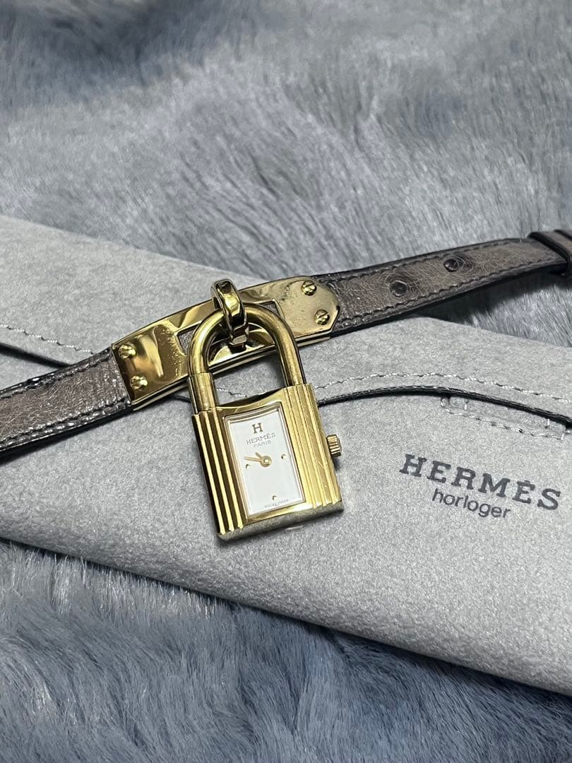 エルメス ケリーウォッチ 純正オーストリッチ ヴィンテージ 稼働品