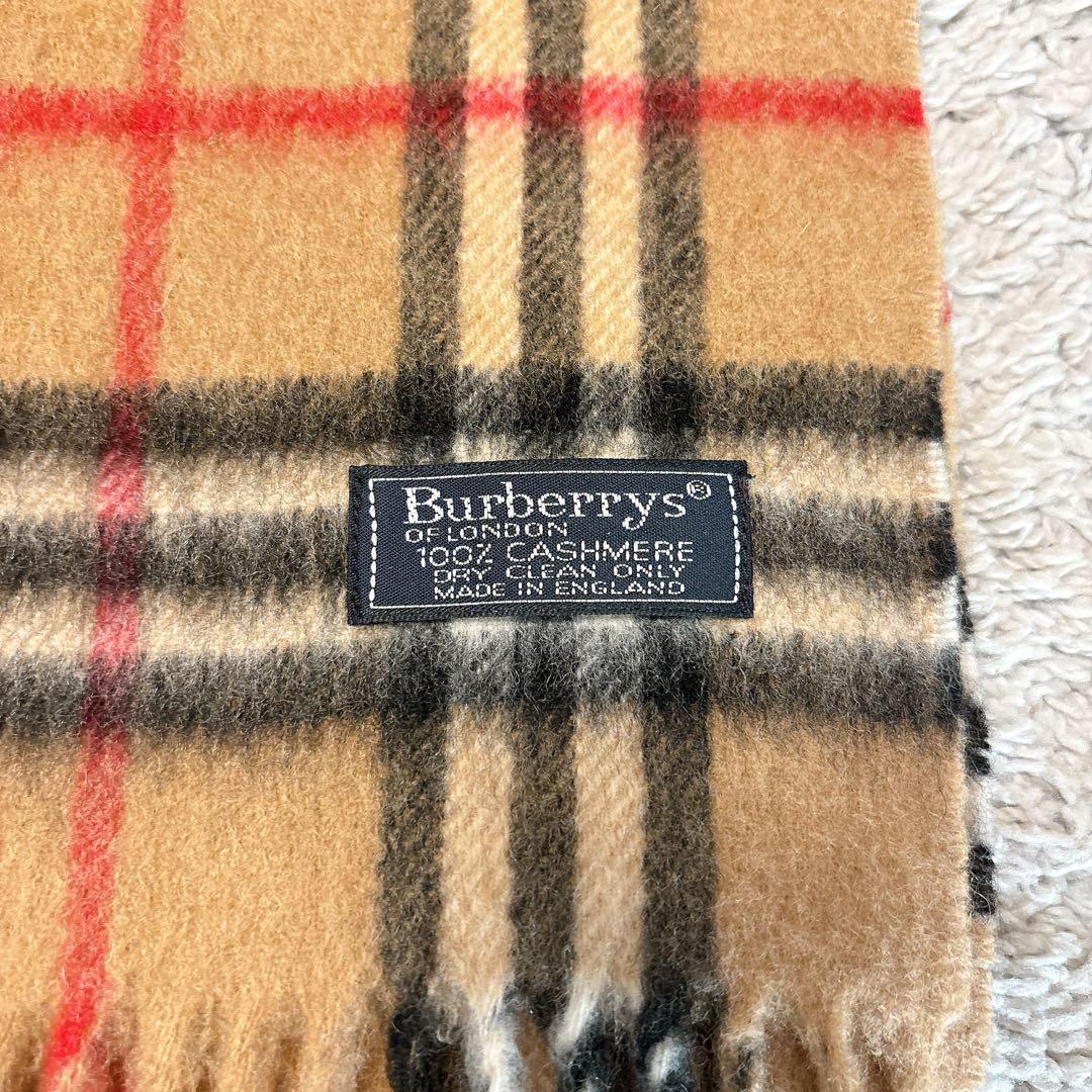 【美品】バーバリーカシミヤ100%マフラー　普遍のノバチェック柄