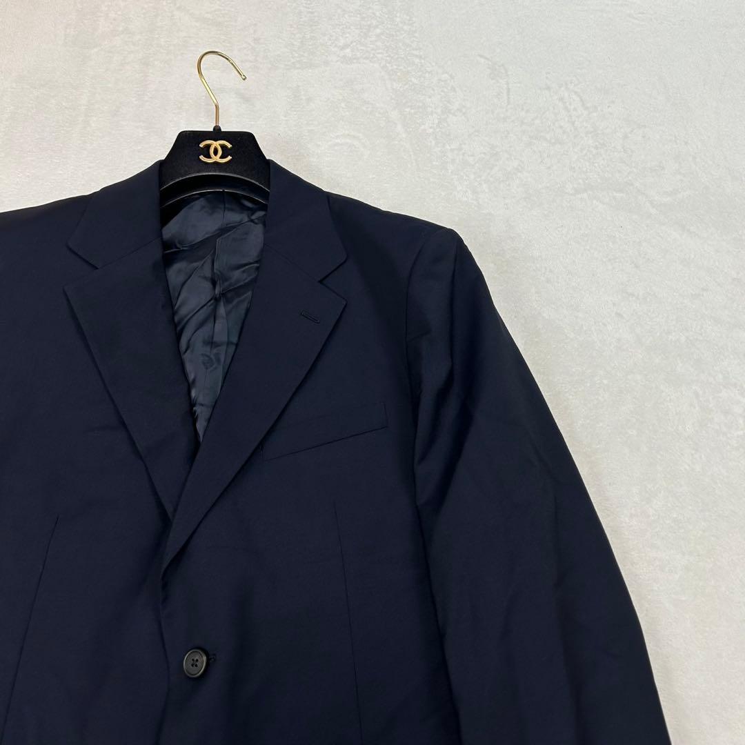 J470 L 48 プラダ シングル モヘア混 ネイビー スーツ 上下 メンズ