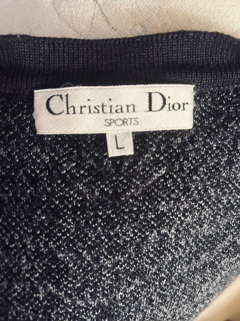 Christian Dior ネイビー Vネックニットベスト 34 ゴルフ