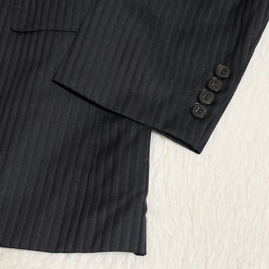 【美品】HUGO BOSS ヒューゴボス　セットアップ　スーツ　黒　シルク　M位