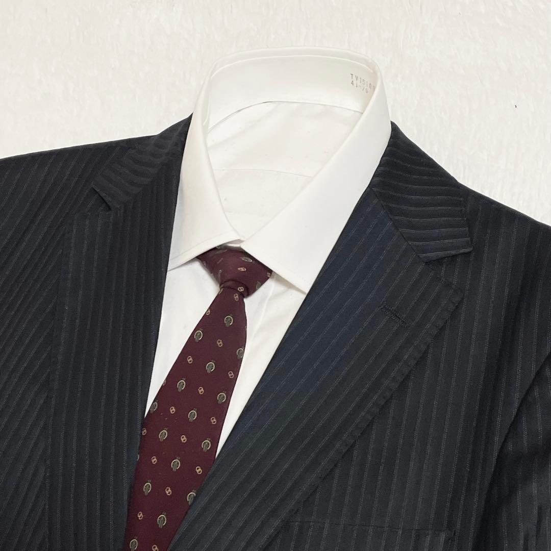 【美品】HUGO BOSS ヒューゴボス　セットアップ　スーツ　黒　シルク　M位