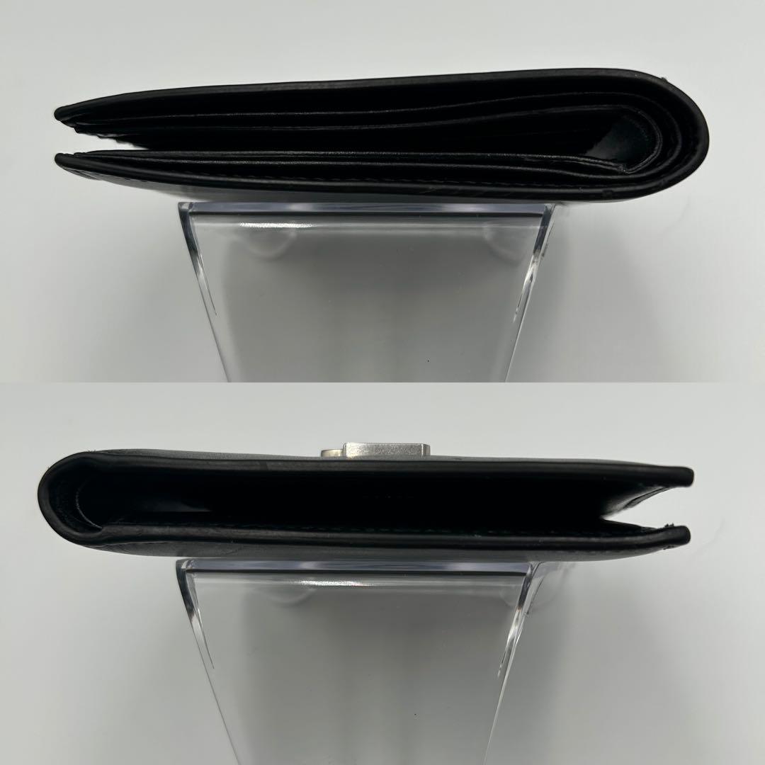 【Yves Saint Laurent】 レザー 二つ折り財布 カードケース 黒