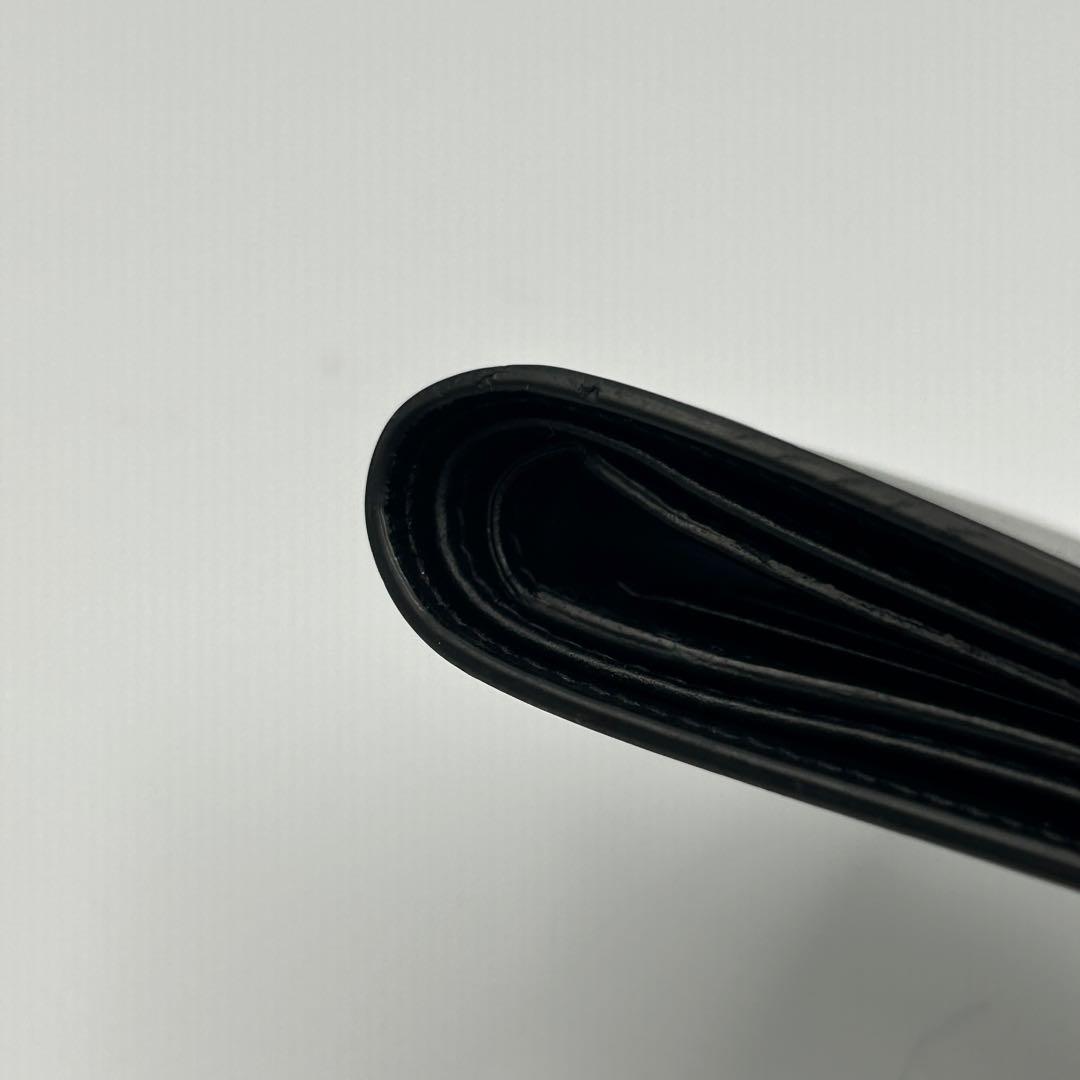 【Yves Saint Laurent】 レザー 二つ折り財布 カードケース 黒