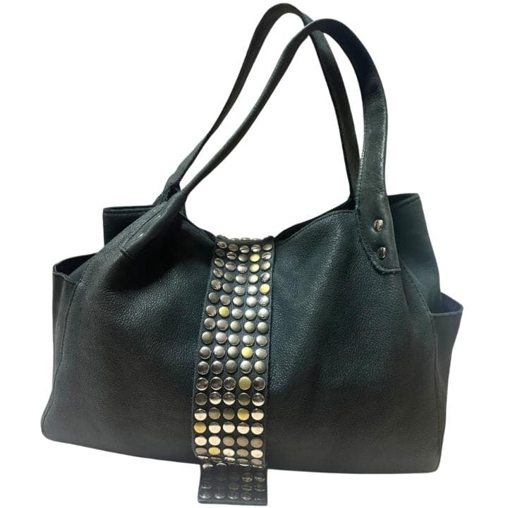 TRES トレ ハンドバッグ 本革 スタッズ ブラック トートバッグ 肩掛け