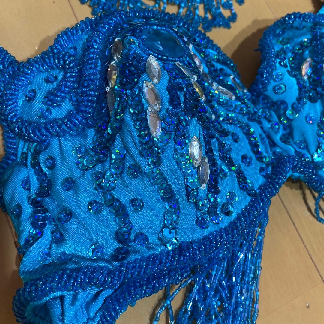 定価6万　青いビーズ装飾 ベリーダンス　衣装