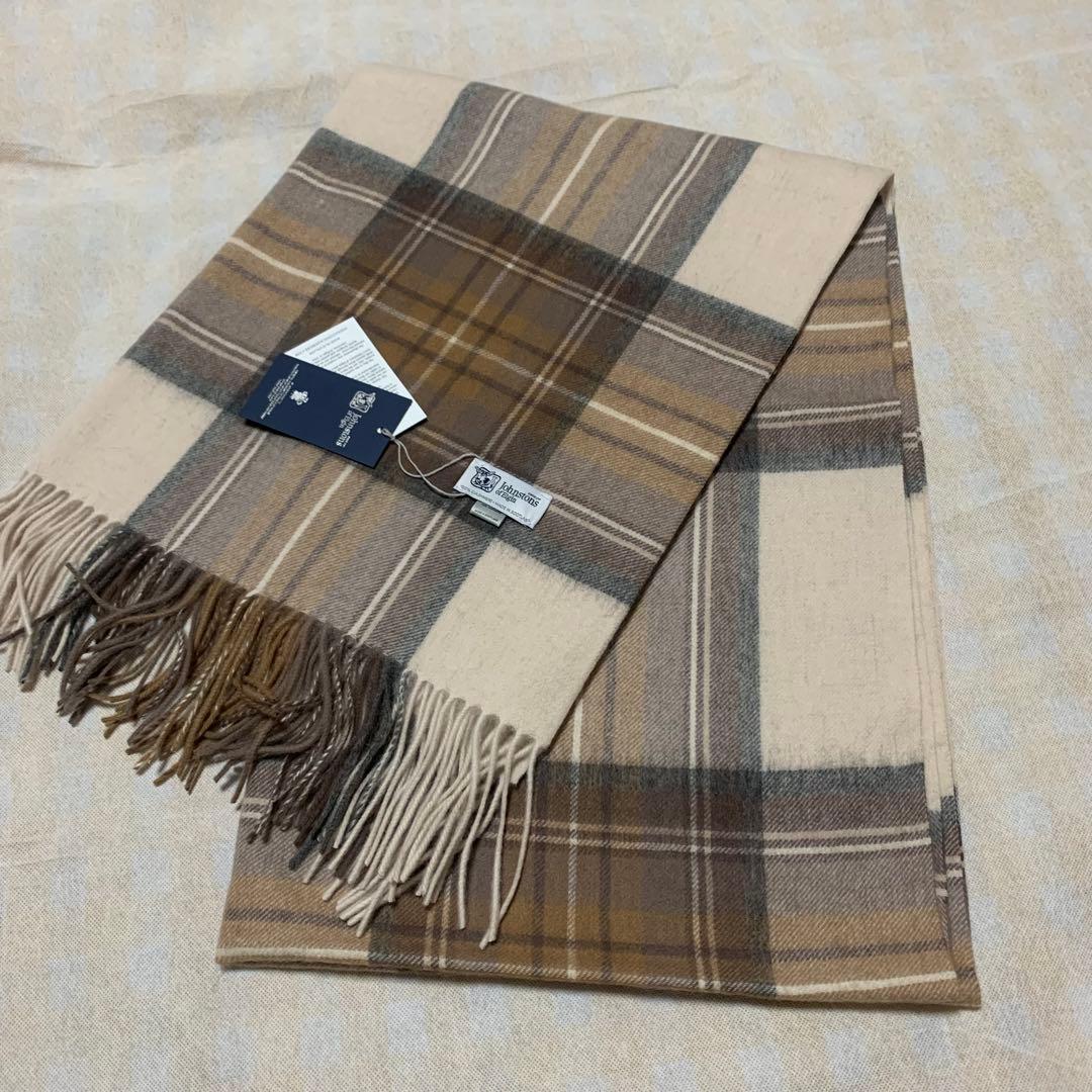 h*o様 ジョンストンズ スカーフ　ナチュラルスチュワート　タータンチェッ大判