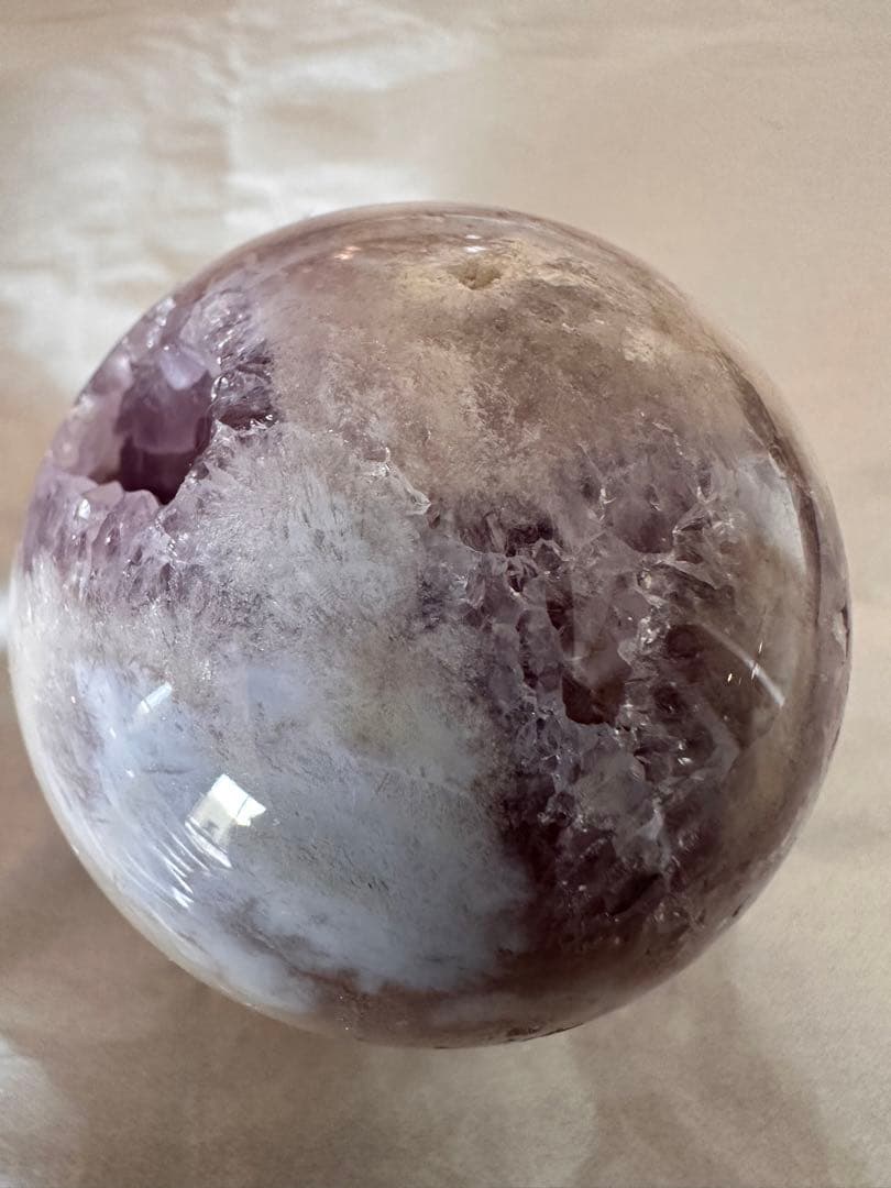 ピンクアメジスト　アメジスト　笑口　キラキラ　スフィア