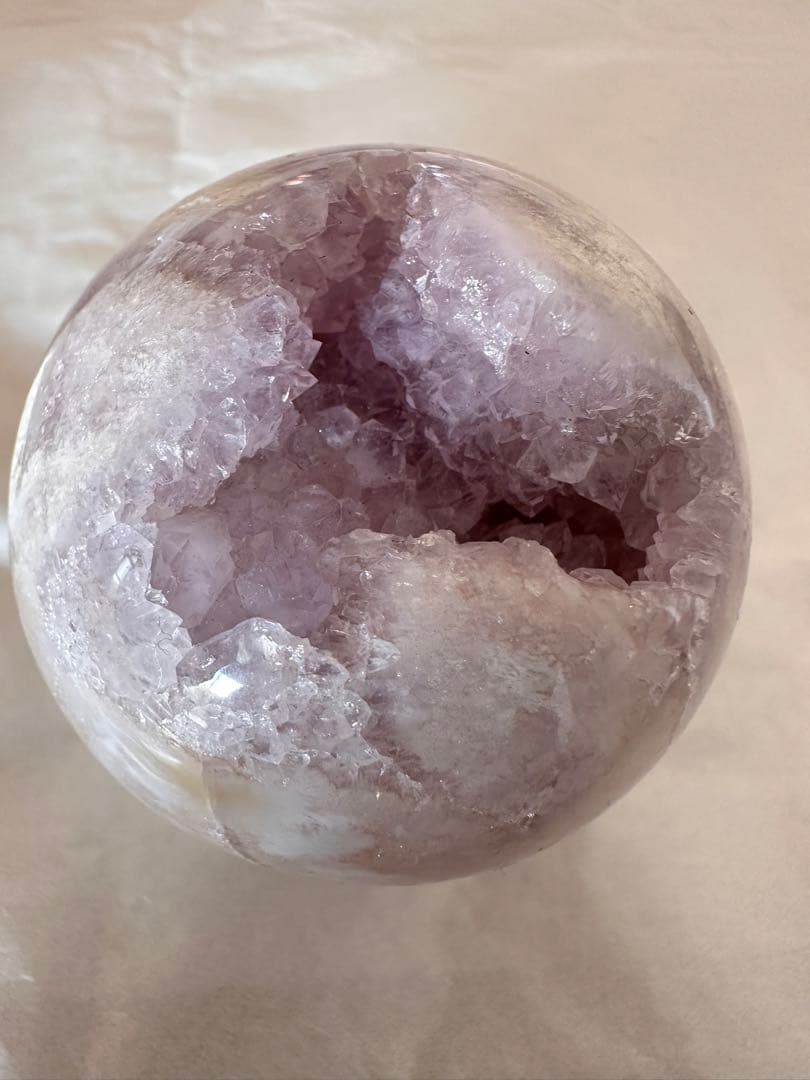 ピンクアメジスト　アメジスト　笑口　キラキラ　スフィア