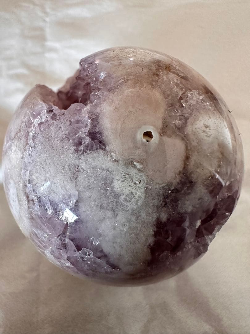 ピンクアメジスト　アメジスト　笑口　キラキラ　スフィア