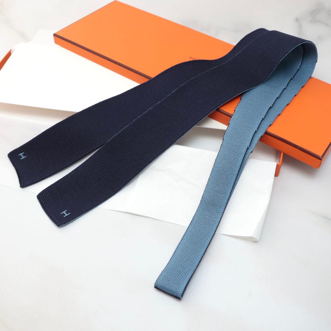 ソルド品 HERMES エルメス 未使用リバーシブル ネクタイ ニットタイ
