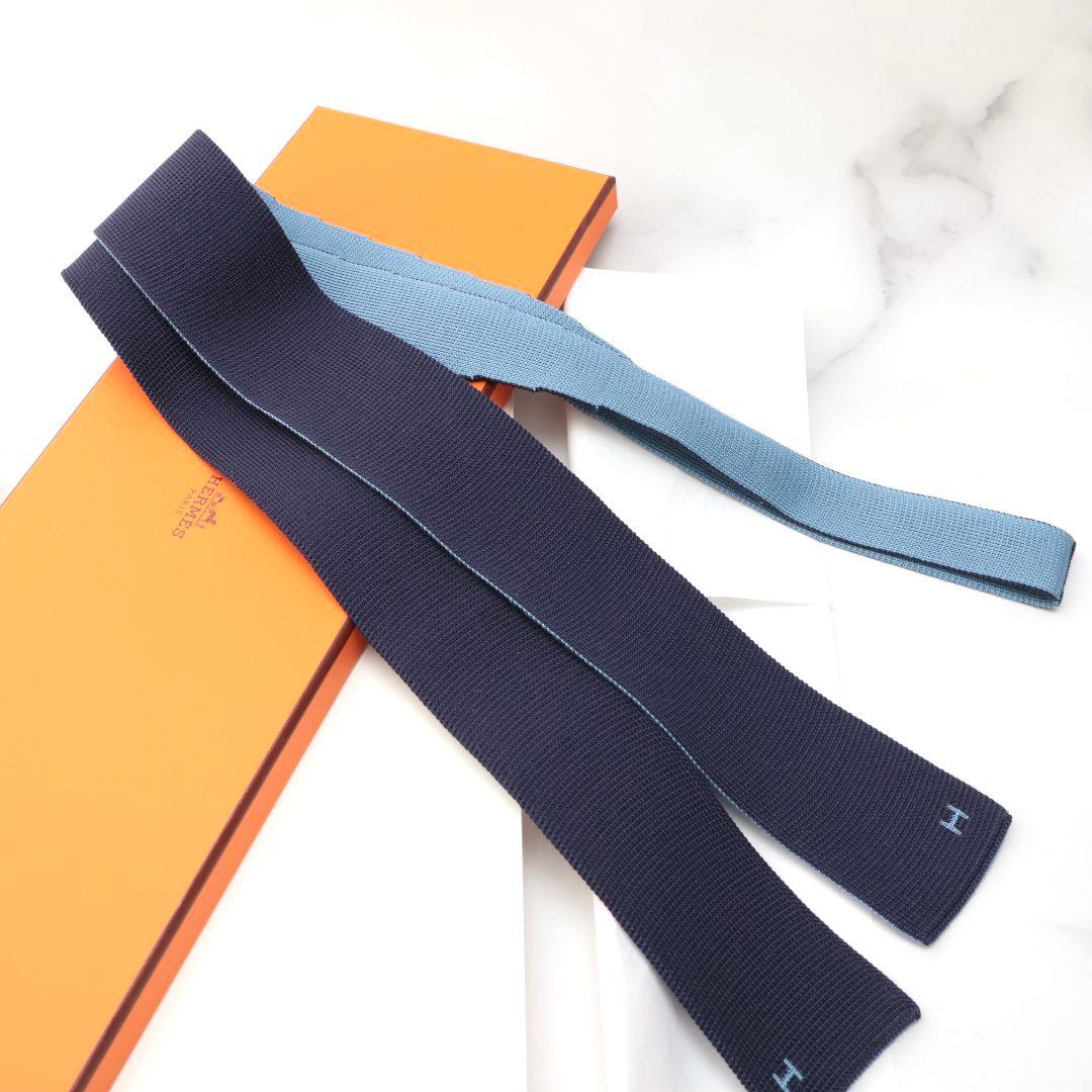 ソルド品 HERMES エルメス 未使用リバーシブル ネクタイ ニットタイ