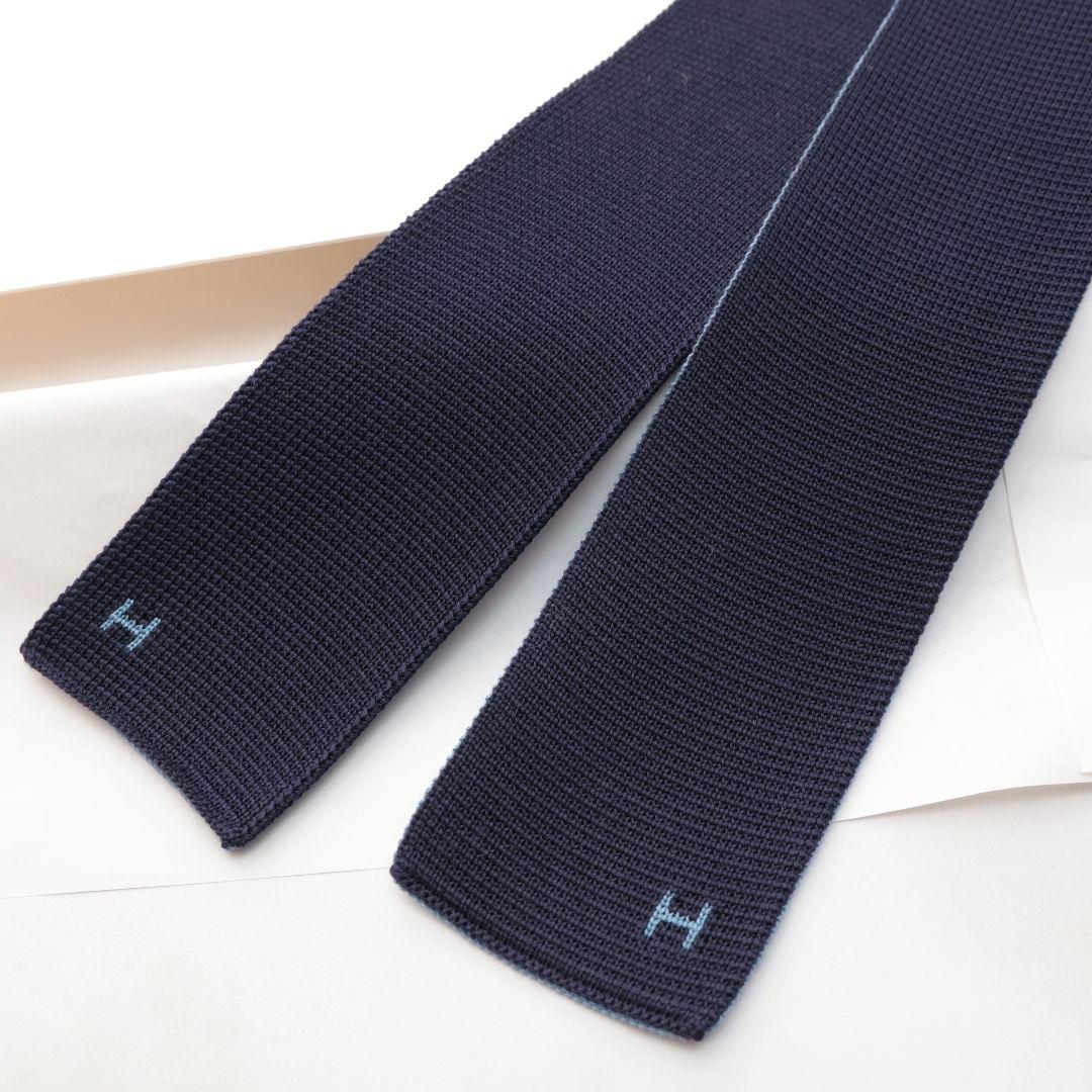 ソルド品 HERMES エルメス 未使用リバーシブル ネクタイ ニットタイ