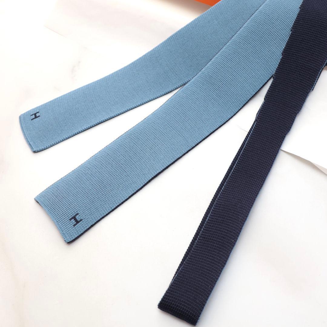 ソルド品 HERMES エルメス 未使用リバーシブル ネクタイ ニットタイ