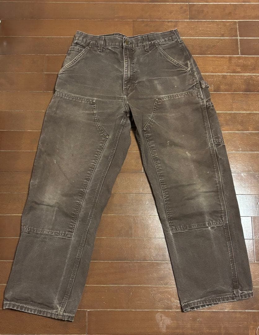 【良品】carhartt ダブルニー B136 DKB 金ボタン サイズ感色味◎