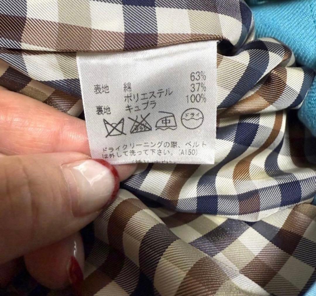 ❤️アクアスキュータムトレンチコート　ライナーライトブルー表記サイズ10