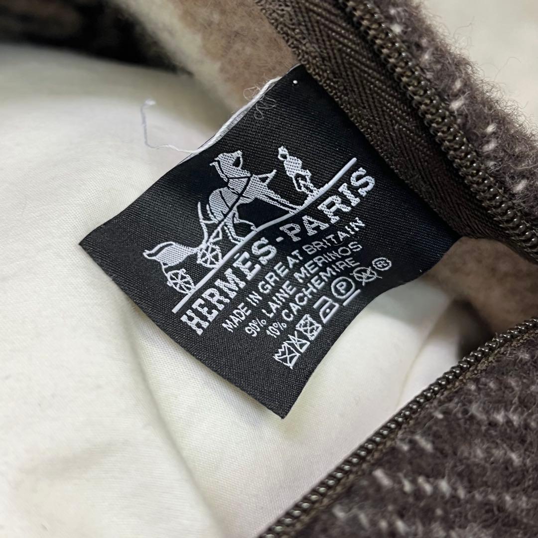 P*O様 ⭐︎HERMES エルメス クッション ブラウン ベージュ ウール カ