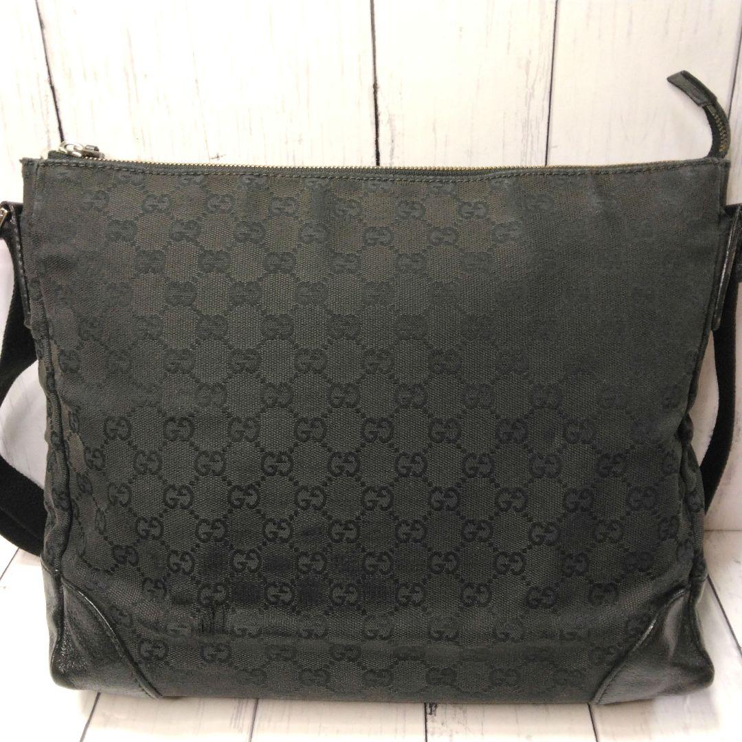 GUCCI グッチ　ショルダーバッグ　GGキャンバス　レザー　204991