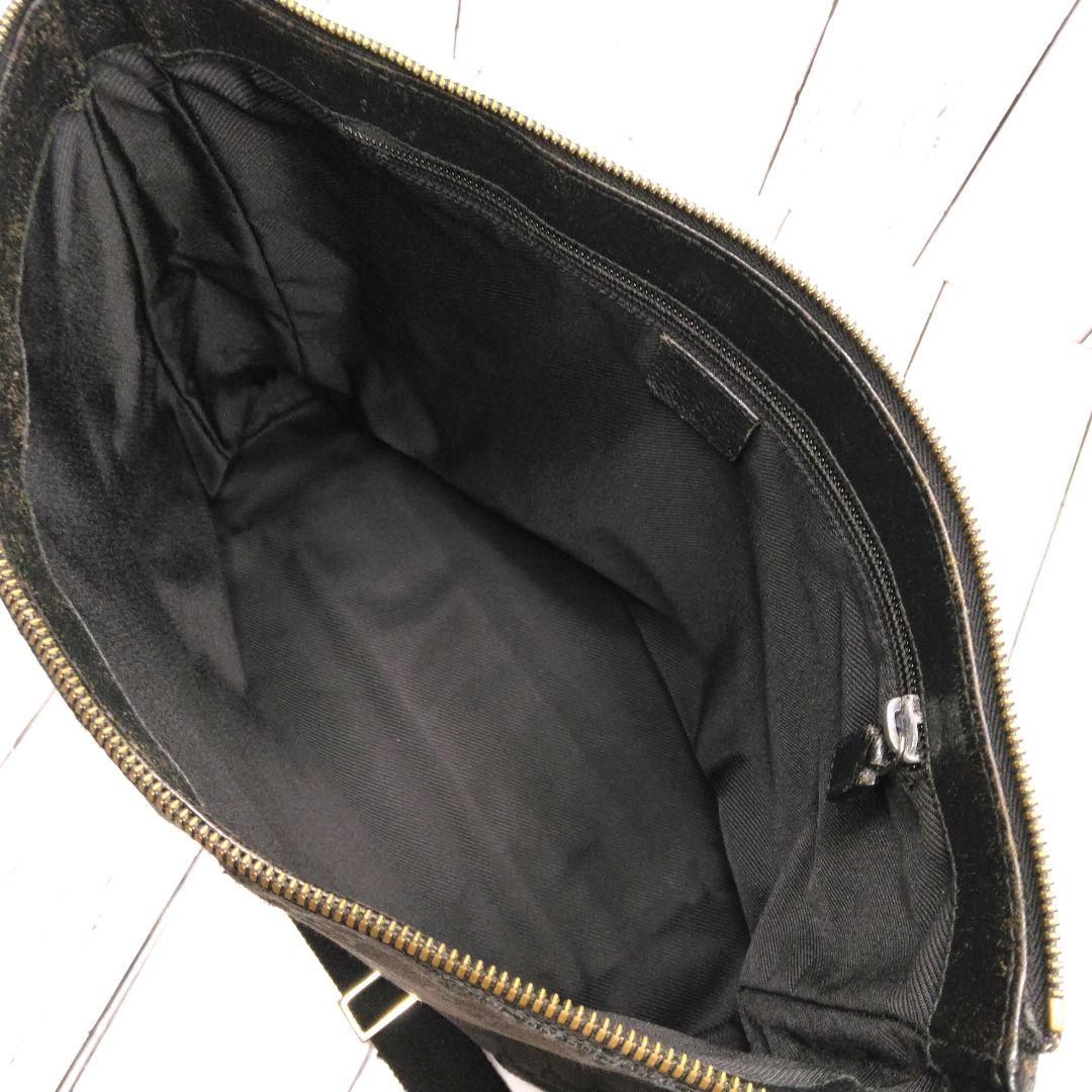 GUCCI グッチ　ショルダーバッグ　GGキャンバス　レザー　204991