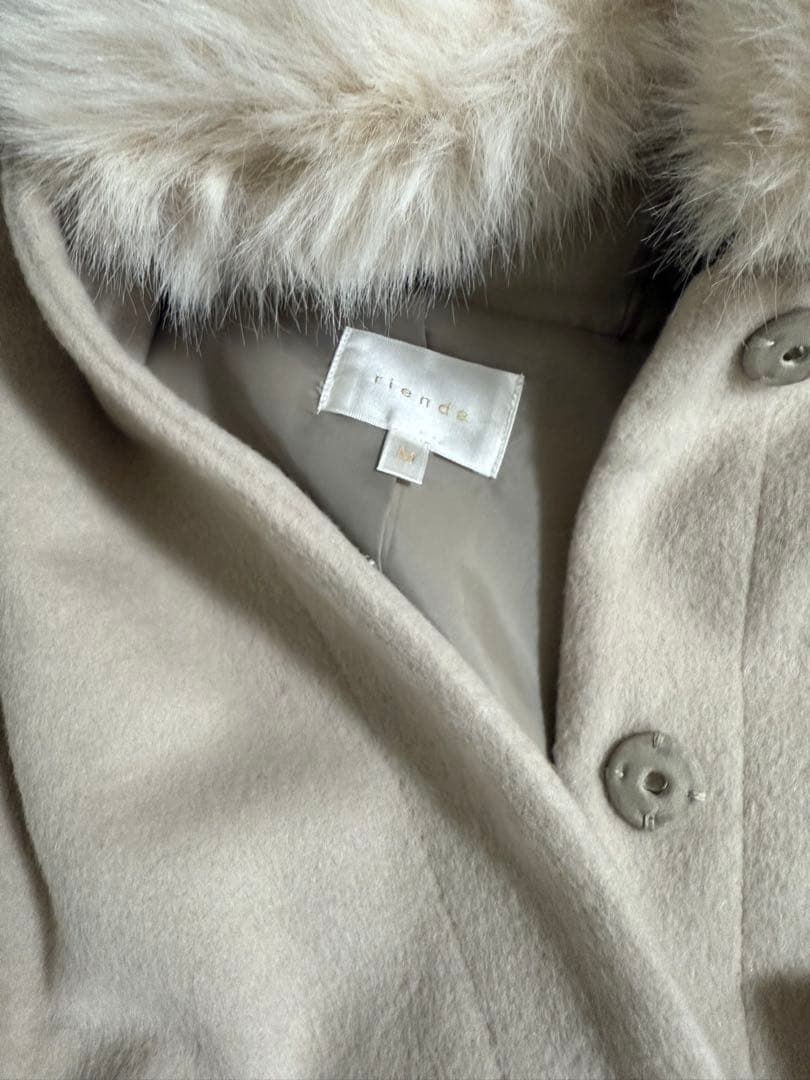 rienda ケープコート ポンチョコート ファーコート ベージュ