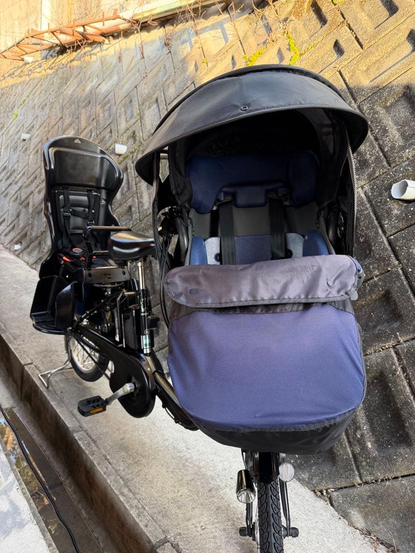 パナソニックミニDX チャイルドシート2台付き電動自転車 黒