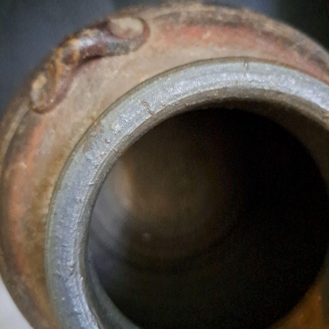 KaZe3456 茶道道　桃山時代　古備前焼　茶壺　３耳壺　三角刻印