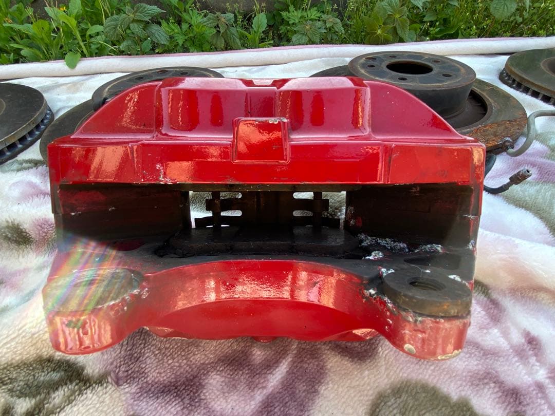 NISSAN 赤 アケボノブレーキキャリパー 4個セット V36 Z34