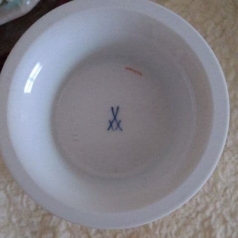 【専用】【未使用】Meissen ホワイトローズ／フラワーベース大 バラ柄金縁