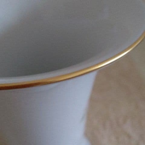 【専用】【未使用】Meissen ホワイトローズ／フラワーベース大 バラ柄金縁