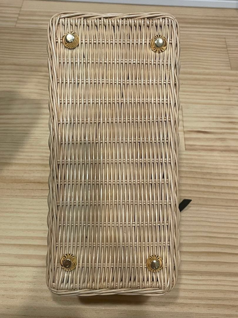 PRADA ラタン かごバッグ ベージュ/ブラック