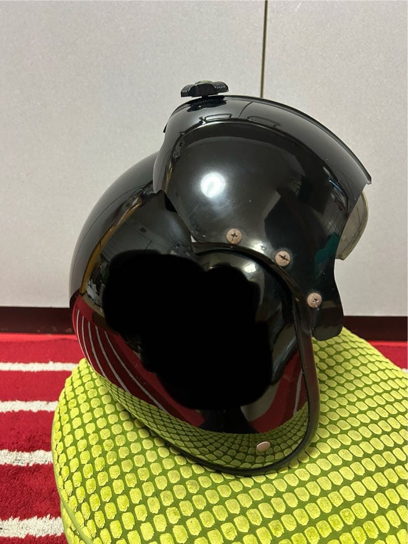 黒 ジェットヘルメット クリアバイザー付き
