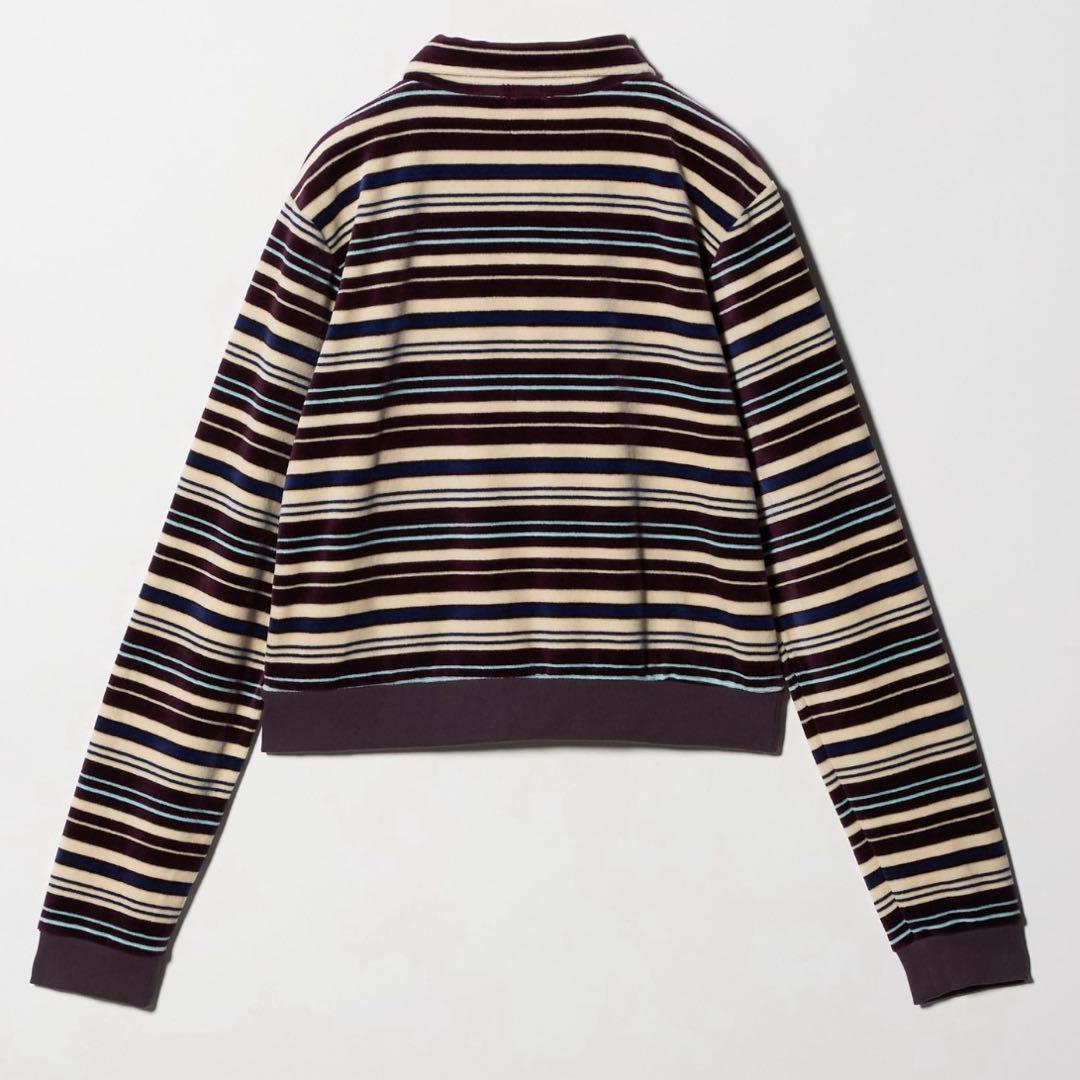 ROKU 6 ベロア ボーダー ポロシャツ 美品