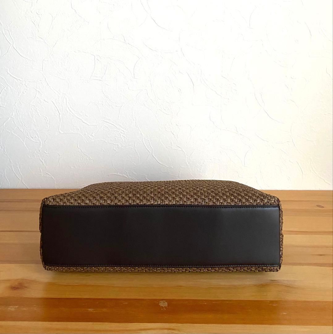 【新品未使用】カゴ風バッグ　ダークブラウン