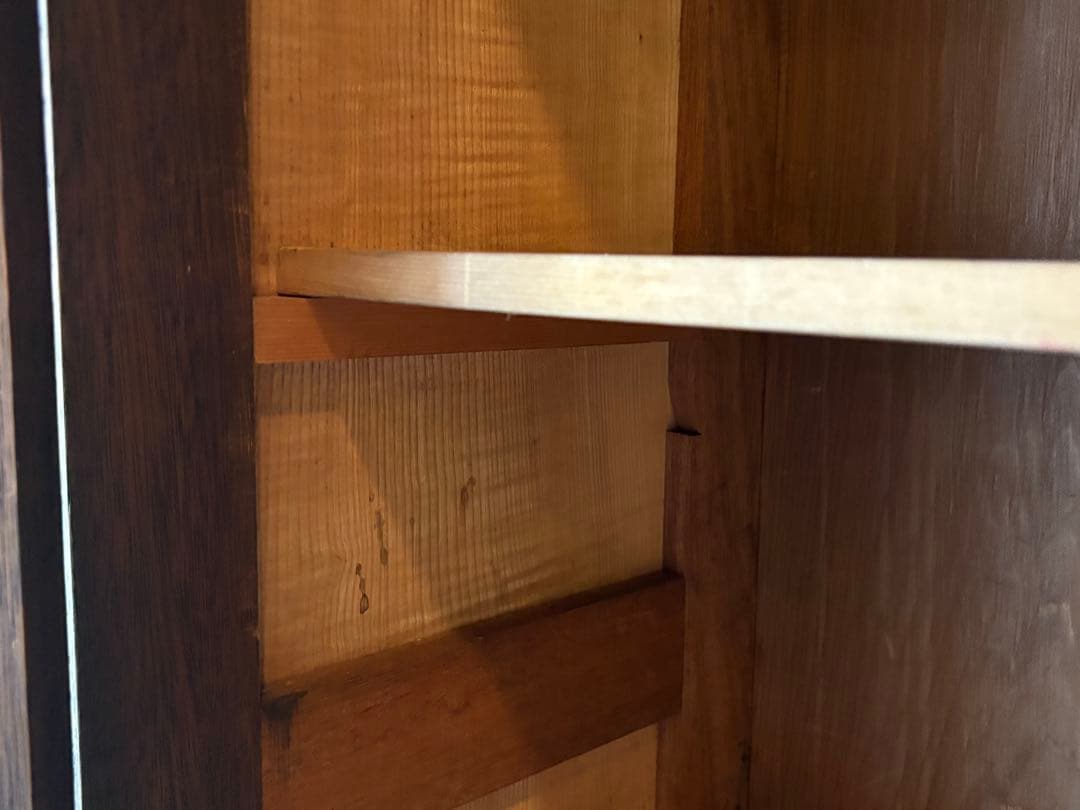 木製ガラス扉キャビネット　本箱　本棚　レトロ