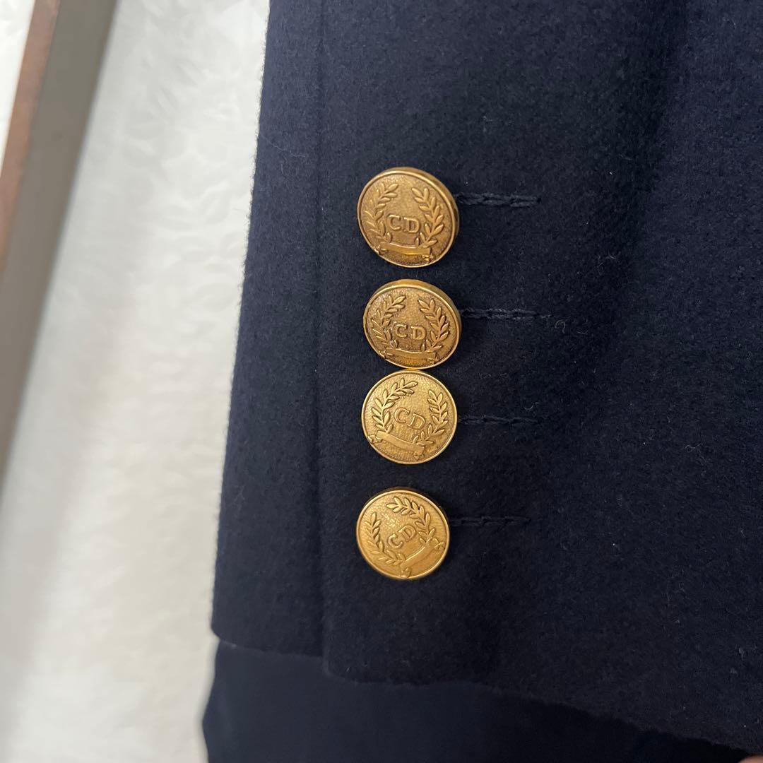 ChristianDior/クリスチャンディオール◆金ボタン/紺ブレ ジャケット