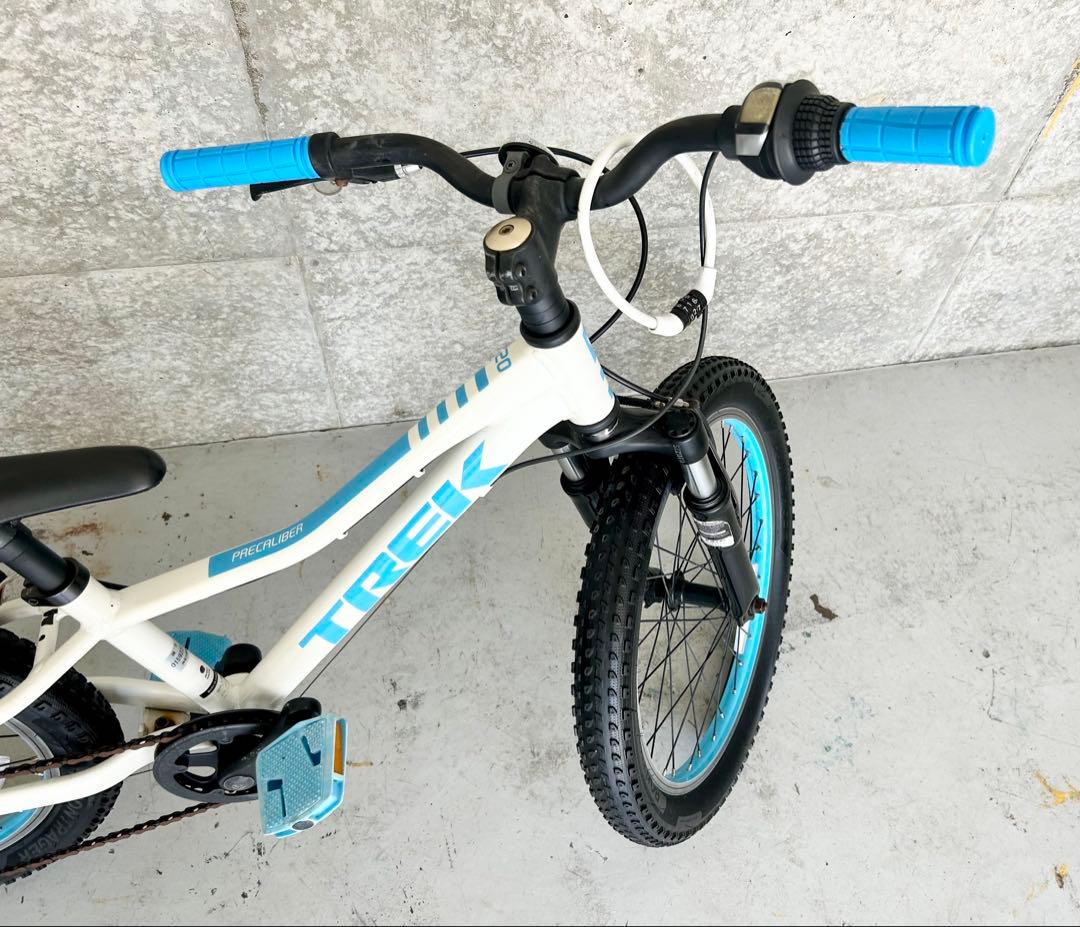 20インチ Precaliber 身長114-132cm ホワイト　水色