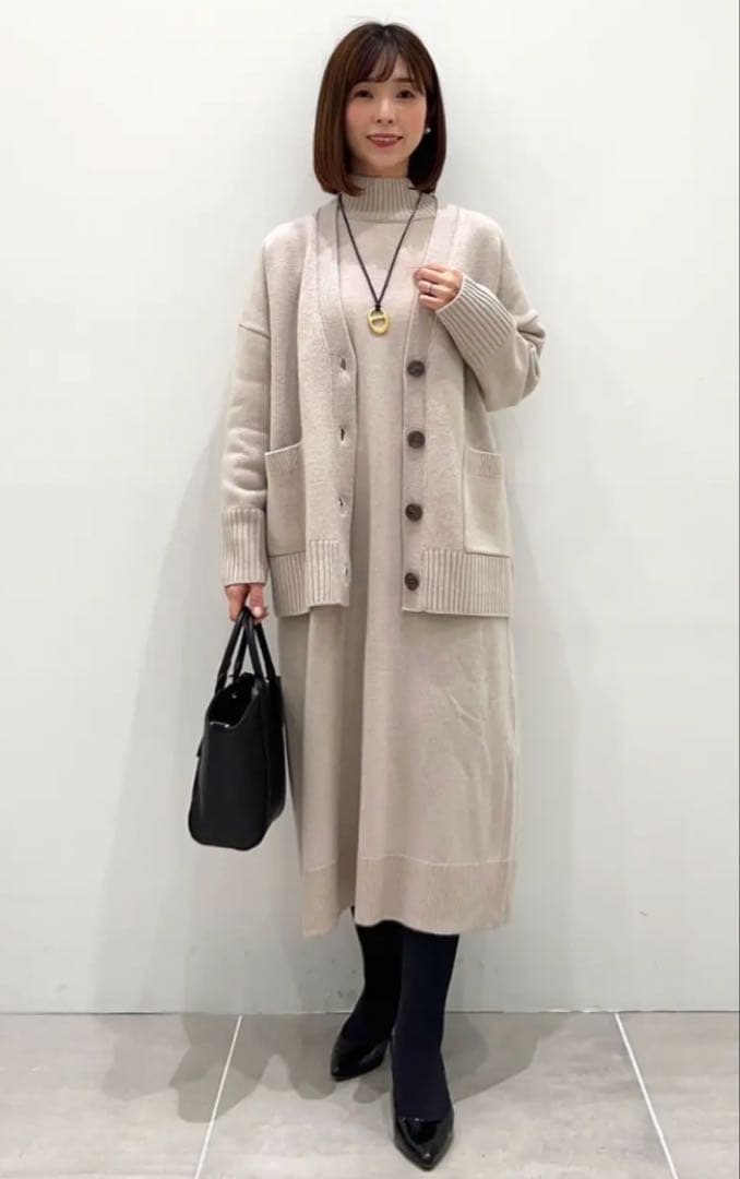 完売　23区 S ウールカシミヤブレンド ハイネックワンピース　¥28,600