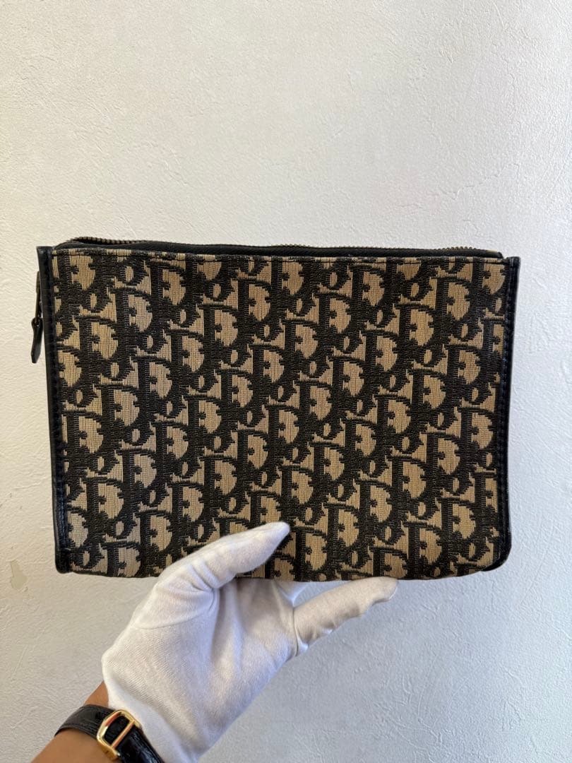 Dior クラッチバッグ ベージュ/ブラック ヴィンテージ