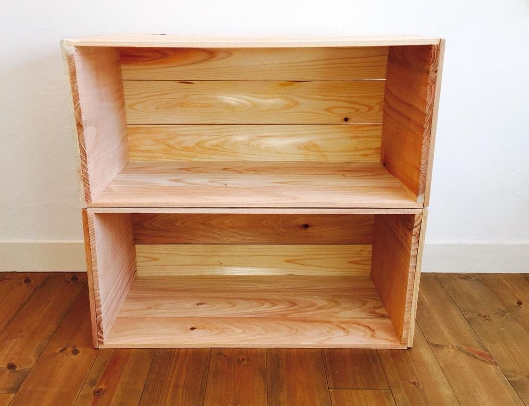 新品 りんご箱 8箱 // 木箱 本棚 収納 陳列 ケース まとめ売り 什器