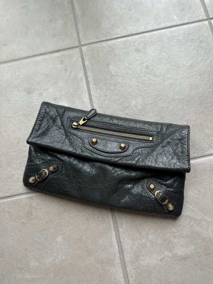 BALENCIAGA 2way クラッチバッグ　グレー