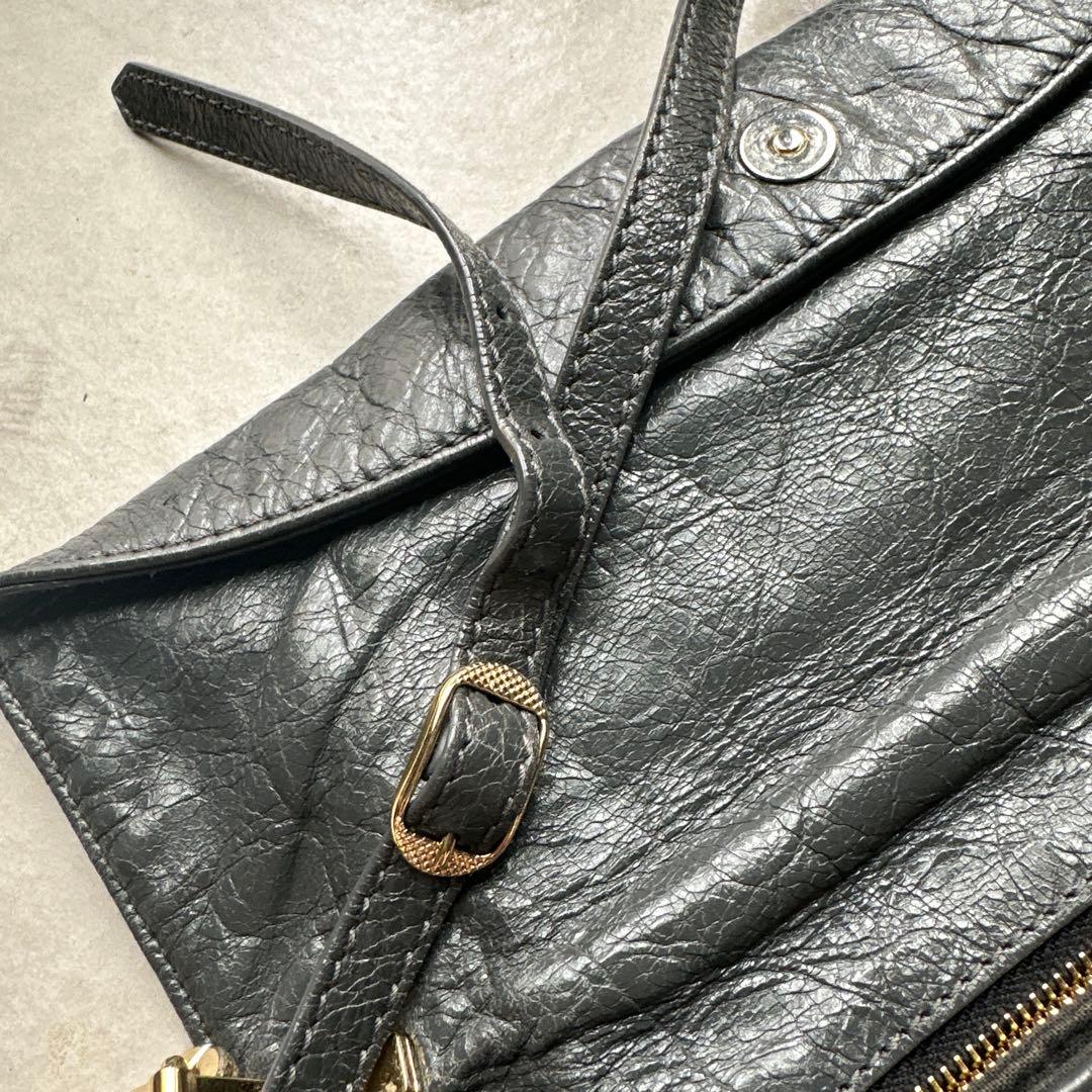 BALENCIAGA 2way クラッチバッグ　グレー