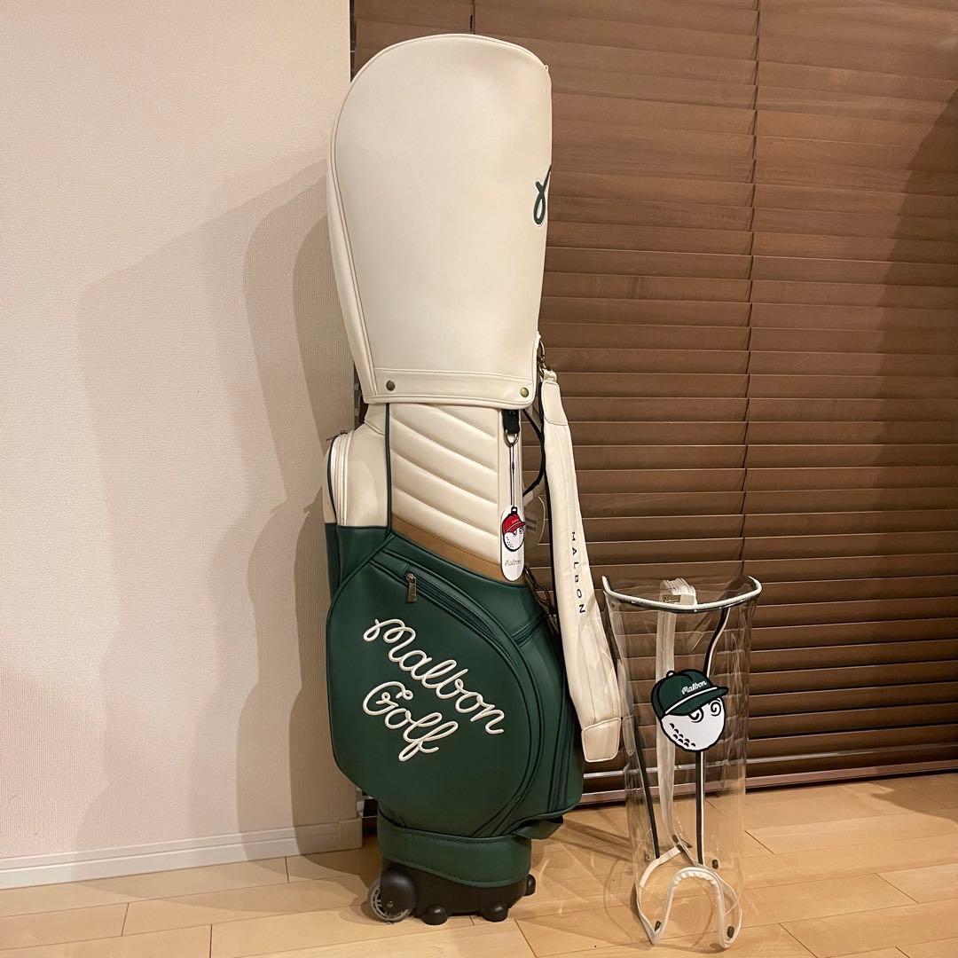【即発送】MALBON マルボンゴルフ キャディバッグ ゴルフバッグ 緑白