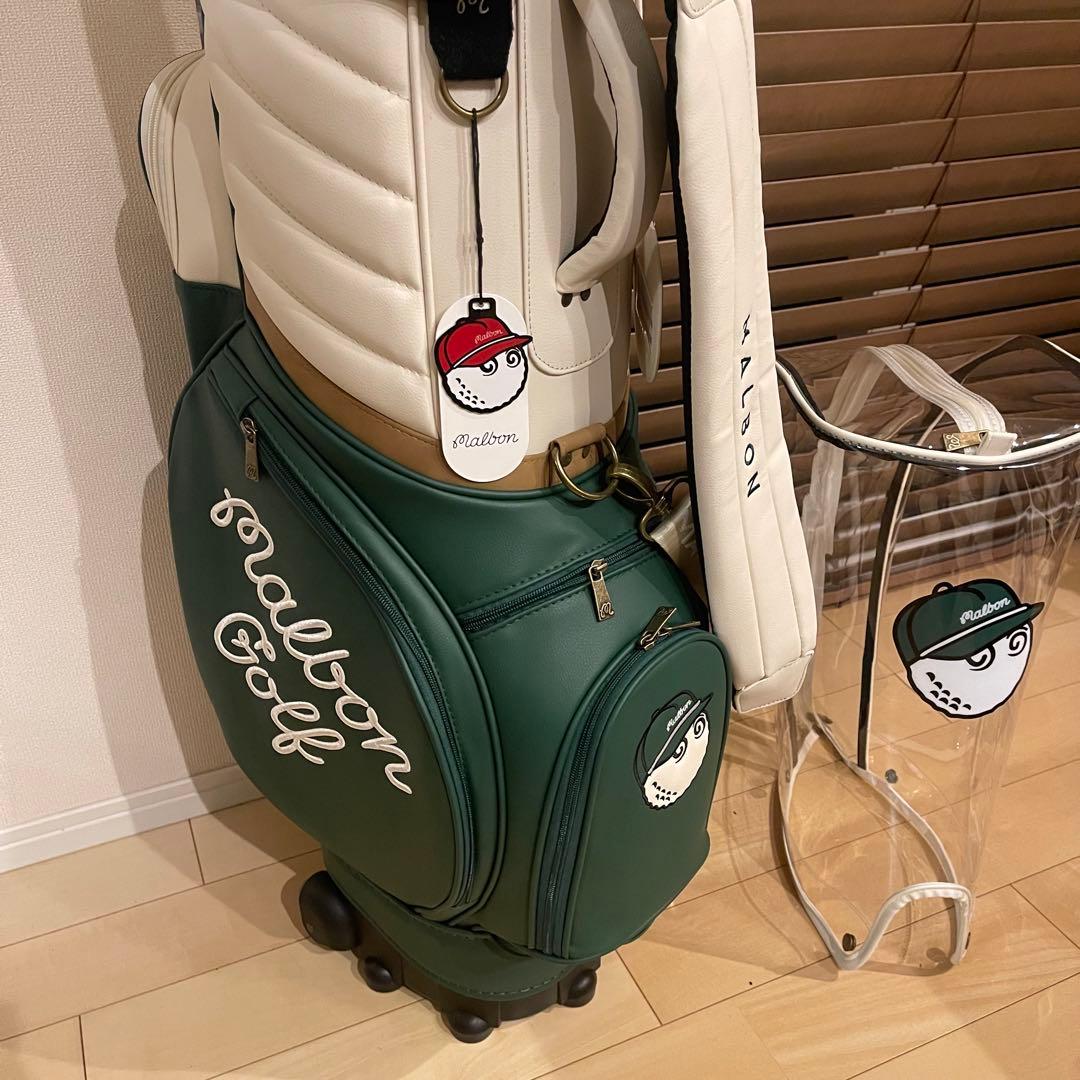 【即発送】MALBON マルボンゴルフ キャディバッグ ゴルフバッグ 緑白