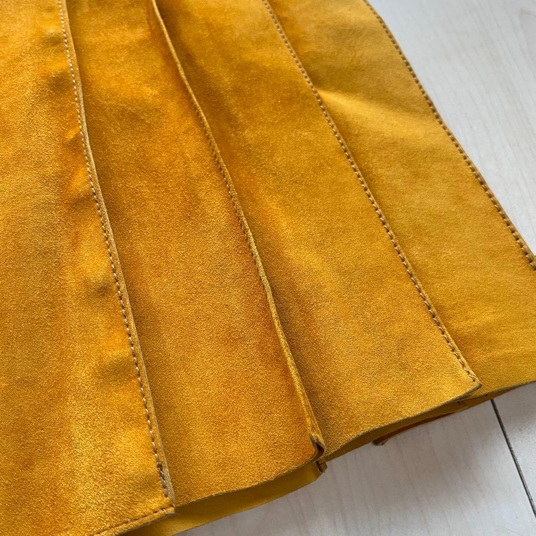 PRADA プラダ スエード レザー プリーツスカート38